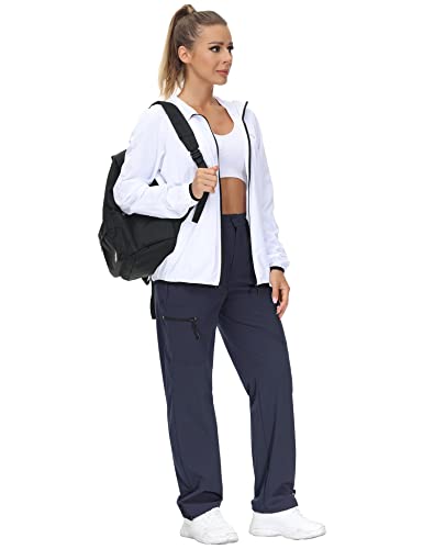 Vvk Women's Cargo Joggers Pants Lightweight Athletic Outdoor Travel Hiking Quick Dry Workout Pants Water Resistant Navy Small #TOP2