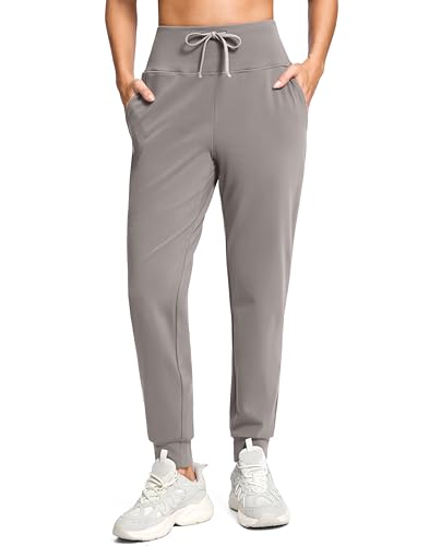 Image of G Gradual Women's Fleece Lined Joggers with Zipper Pocket Water Resistant Running Hiking Pants Winter Warm Thermal Sweatpants