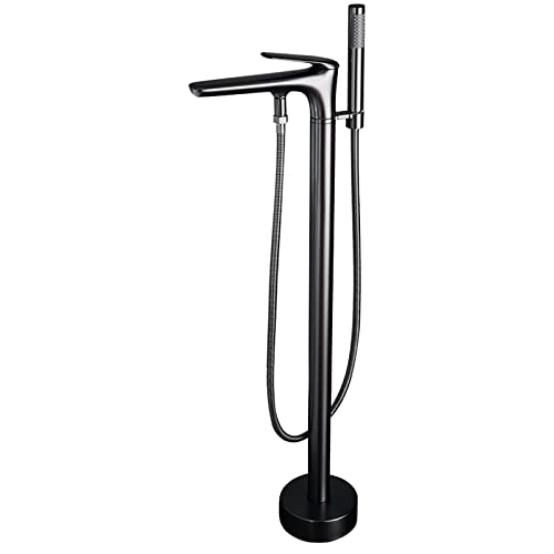 OJDHNJKNJ Gun Gray Freestanding Bathtub Faucet Floor Mount Tub Filler