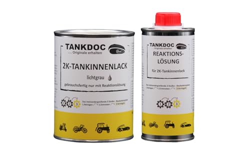 Tankdoc Tanksanierung 2K-Tankinnenlack Versiegelung 675g Farbe lichtgrau (2K-Tankinnenlack 675g lichtgrau)