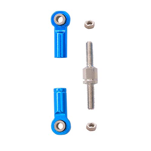 Treehobby 6Pcs Adjustable Front Rear Aluminium Alloy Servo Link Steering Linkage Set Compatible With Wltoys 1/18 A959 A969 A979 K929 Rc Hobby Model Car Upgraded Hop-Up Parts (Blue) #TOP4