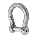 IRONDO® Schäkel Edelstahl Rundschäkel Innensechskant Für Sonnensegel Schaukel Hängematte V4A Rostfrei Schekel, Variante:Geschweift | 8mm | 1 Stk