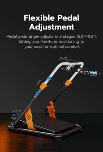 Image of PXN A11 Foldable Racing Wheel Stand | Adjustable Height & Pedal Angle | Universal Gaming Wheel Stand for PXN (VD4, VD6, VD10, V12, V10, V10 Pro, V10 Ultra) Logitech G29 /G923, Thrustmaster, Fanatec, MOZA | Heavy Duty Steel Frame