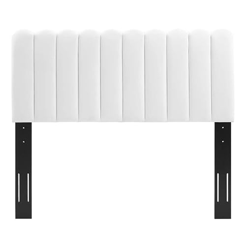 Modway Delilah Channel Tufted Performance Velvet Headboard, Twin, White #TOP3