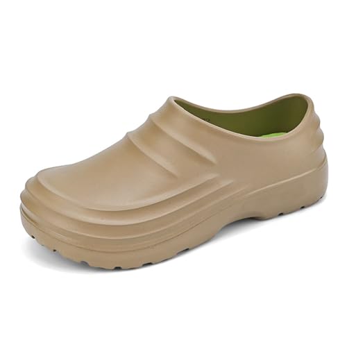 Zapatos de cocina antideslizantes zuecos zapatos de trabajo zapatos de cocina para hombres zapatos de cocina zapatos de chef para mujer, caqui, 38