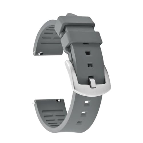 FKM Rubber Watch Strap Diving Sports Quick Release Bracelet Compatible With Tissot/Seiko/OmegaWatch Band(Gray-Silver Buckle,22mm