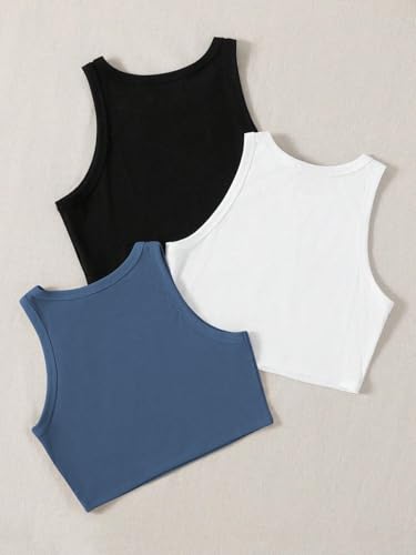 Image of Tops for Women Crop Top for Women's Tank Activewear Tee Sports Western Casual Cotton Camisole Pack of 3 Combo