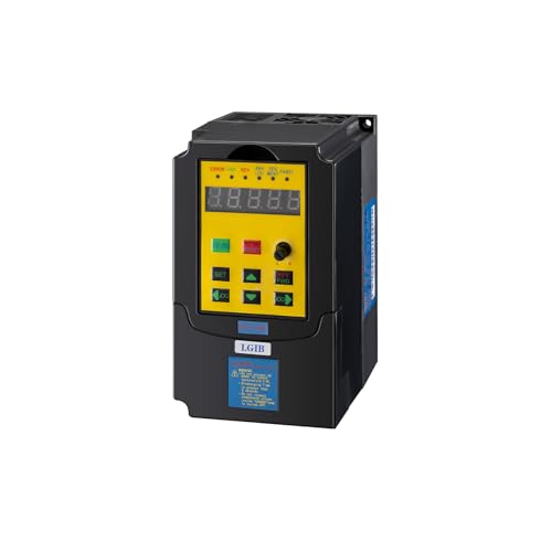 LGIB VFD Variable Frequency Drive 1.5KW 2HP 220V 7.5A 1 or 3 Phase Input to 3 Phase 0-400HZ Output Control Inverter Converter for CNC Spindle Motor Speed Control