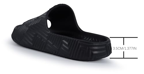 Weweya Men Women Shower Slides Non Slip Bathroom Slippers Beach Sandals Black Women Size 10.5 Men Size 9.5 - Image 5