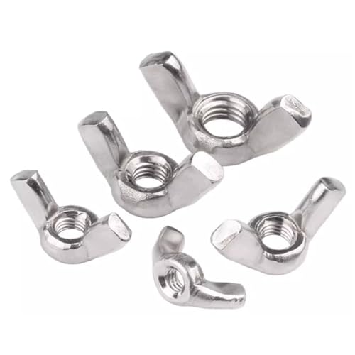 Wing Nuts 10pcs M5 M6 304 Stainless Steel Butterfly Nut for Secure and Fit Furniture(M6)