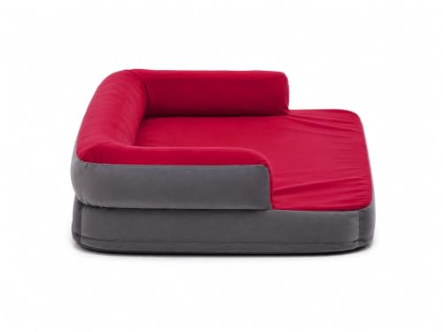 Image of Cutepups Memory Foam (S, Red /Grey Square Orthopedic Dog Bed Comfortable Dog Mattress for Sleeping, Washable pet Bed for Dogs Small,Medium,Large,XL,XXL.3XL,4XL