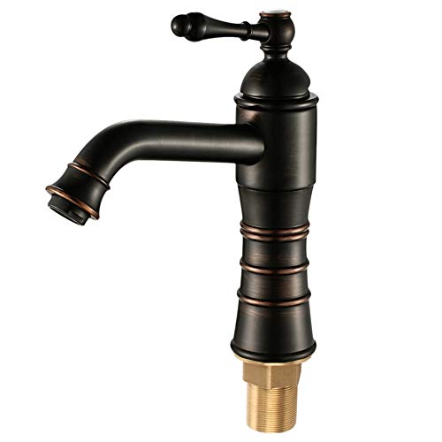 Robinetterie de cuisine et salle de bain monotrou mitigeur lavabo court bronze noir mat