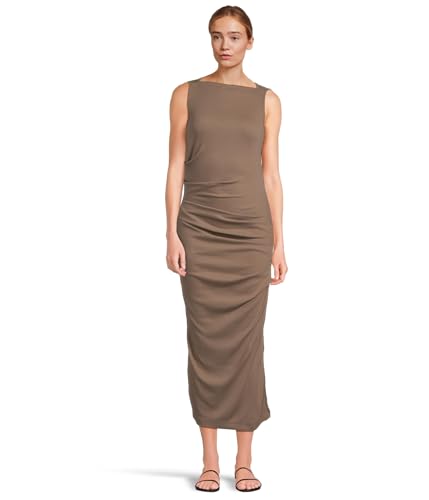 (取寄) マイケル スターズ レディース レイン ナイフ ネック ミディ プリーツ ドレス Michael Stars women Reign Knife Neck Midi Pleated Dress Cobblestone Michael Stars Women's Reign Knife Neck Midi Pleated Dress