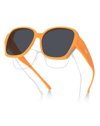 Meeloog Polarized Fit Over Glasses Sunglasses, Square Lightweight Wrap Around Shades For Women Oversized Sunglasses MST2116