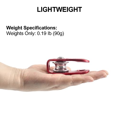 Newdoar Fixed Plate Micro Pulley,28Kn Ce Certified General Purpose Small Aluminum Rope Pulleys For Climbing/Aloft Work/Rappelling/Rescue Etc(28Kn Red 1Pcs) #TOP2