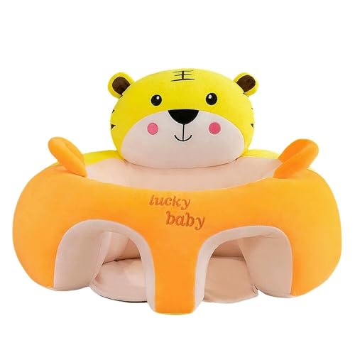 Amonimo ベビーチェア ベビーソファー お座り練習チェア 赤ちゃんソファ 赤ちゃん椅子 転倒防止 滑り止め 低反発 ぬいぐるみ ふわふわ 洗える 椅子 クッション お食事 保育園 子供部屋 男女兼用 子供用 3ヶ月~3歳 (リトルタイガー) [並行輸