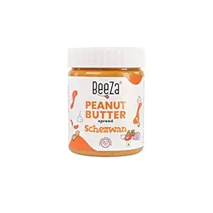 BeeZa Schezwan Peanut Butter | 200g | 26g Protein | High Fiber | No Cholesterol | No preservatives | Easy Spread | Clean