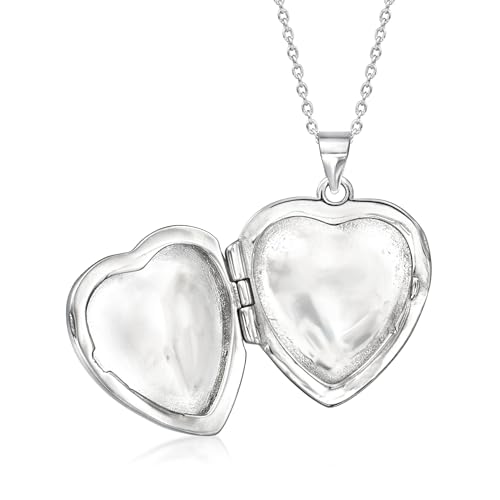 Ross-Simons Italian Sterling Silver Claddagh Heart Locket Necklace. 16 inches4