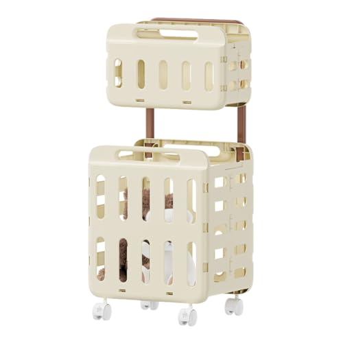 Laundry Basket with Wheels, Bathroom Basket with Handle, Rollable, Foldable