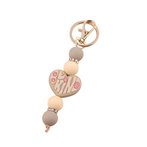 MyfavoriteK Fancy Be Kind Keychain for Women Cute Beaded Heart