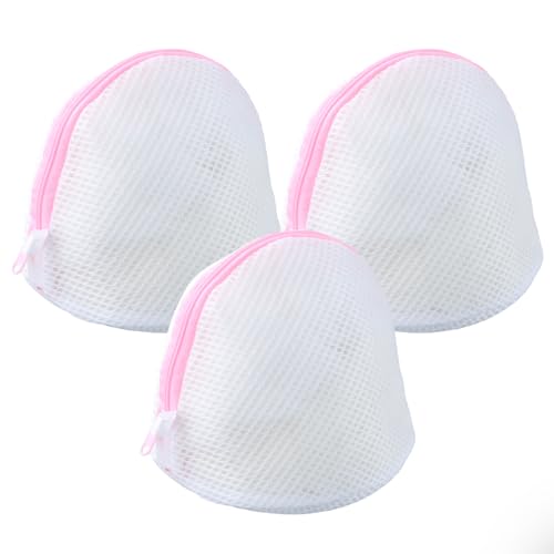 Rundago Bolsa para Lavado de Sujetadores, Hecha de Malla Robusta, Bolsas de Ropa Interior para Calcetines, Ropa Interior y Más. (3 piezas, rosa)