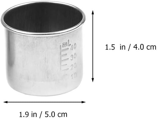 Toyvian Stainless Steel Medicine Measuring Cups, 4pcs Grade Graduated Pill Liquid Portion Cups Easy-to-read Reusable Metal Medicine for Home Clinical Use