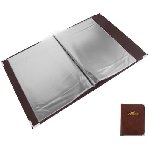 ibasenice Classeur de menus pour restaurant avec couverture café, structure solide en PVC, 7 pages, adapté service alimentaire et hôtelier