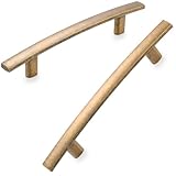 KOOFIZO カーブバーキャビネットプル - アンティーク真鍮家具アーチハンドル、3.8インチ/96mmネジ間隔、10個パック キッチン、食器棚のドア、寝室のドレッサーの引き出し、バスルームのワードローブハードウェア用