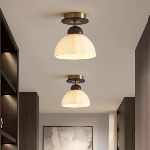 Lámpara de techo estilo retro con madera y cristal para islas de cocina 5