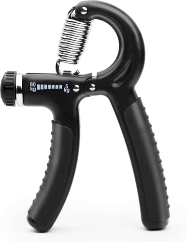 EKODE Fitness Adjustable Grip Strengthener (5–60 kg) – Hand Exerciser with Stainless Steel Spring for Building Strong Wrists, Fingers, Forearms & Hands (Black)