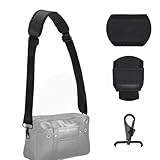 Tweruna Black Neoprene Duffle Bag Strap Replacement, Replacement Single Padded Shoulder Strap, Universal Adjustable Golf Bag Straps with Clips for Duffle Messenger Tool Gym Golf Bags