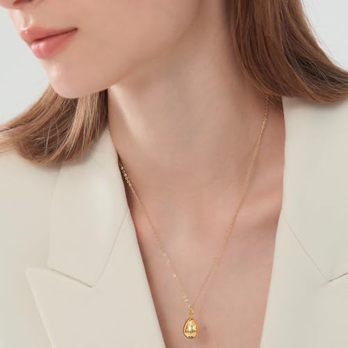 Dainty Teardrop Pendant Necklace for Women 14k Gold Plated Tear Pendant Necklaces 925 Sterling Silver Pear Pendant Necklace Jewelry for Women3