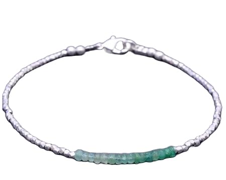 Bracelet en saphir facetté 3mm et argent sterling de haute joaillerie