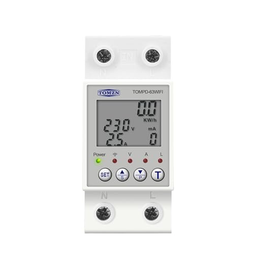 Disjoncteur connecté 63A avec compteur d'énergie et protection différentielle pour tableau