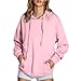 Long Sleeve Hoodies for Women Crewneck Cute Drawstring Pullover Top Fall Outfits Comfy Sweaters Trendy Sweatshirts (Light Pink,X-Large)