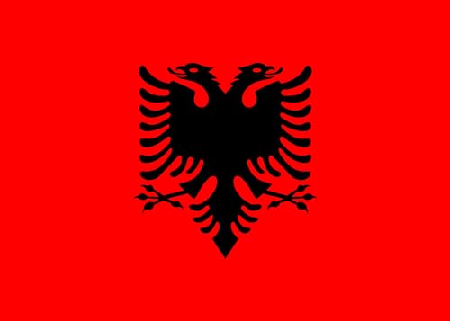 TrendClub100 Fahne Flagge Albanien Albania AL - 150x90 cm / 90x150cm