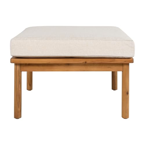 Christopher Knight Home Coby 3-Piece Acacia Wood Patio Furniture Set, Outdoor Conversation Sofa Set with Coffee Table and Ottoman, Patio Sectional Chat Set for Backyard or Balcony, Teak+Beige by Christopher Knight Home - Image 4