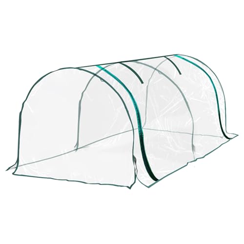 Mini Walk-in Green House - Outdoor Winter Plant Tunnel Cover, Protective Enclosure, Insulating Dome, Space-Saving Garden Crop Shield | for Outdoors Winter 4.3 x 1.9 x 1.6 Ft, Bracket Not Included