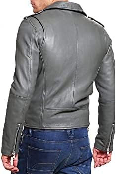 Image of Men Leather Jacket - Lambskin Winter Vintage Motorcycle Biker Jacket, Coat Soft & Stylish Moto Ride & Racing Jacket's