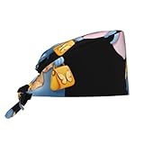 WHJSHOP ephant Kochmütze mit Schmetterlingsbeutel, für Damen und Herren, für Chirurgie, Stillen, Schwarz
