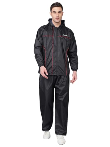 Image of Dollar Rainguard Men's PVC Full Sleeve Solid Reversible Sporty Raincoat Set With Adjustable Hood and Pocket