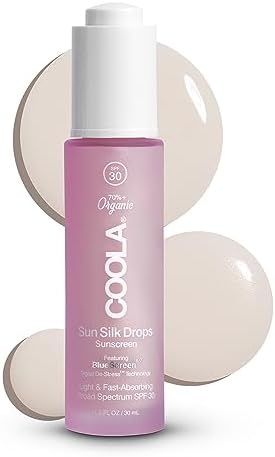 Coola Sun Silk Drops SPF 30 Face Sun Cream, Daily SPF Moisturiser, Broad Spectrum UVA/UVB Protection Sunscreen, Lightweight and Breathable Formula, 30 ml, Multicolor