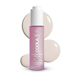 Coola Sun Silk Drops SPF 30 Face Sun Cream, 70 Percent + Organic Daily SPF Face Moisturiser, Lightweight Sunscreen with a Breathable Formula, 30 ml