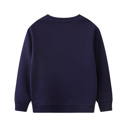 Image of Popshion Toddler Boys Sweatshirts Dinosaur Long Sleeve Pullover Crewneck Shirts Cartoon Tee Sport Tops for Kids 1-8T