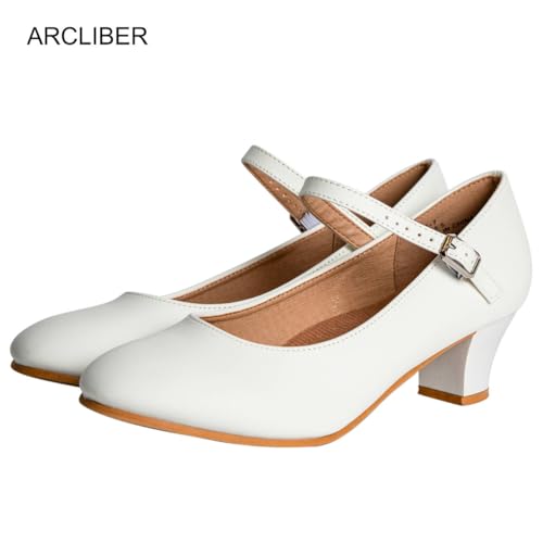 Image of ARCLIBER Character Shoes for Women Ankle Strap 1.55 inch Dance Heels for Ballroom Salsa Tango