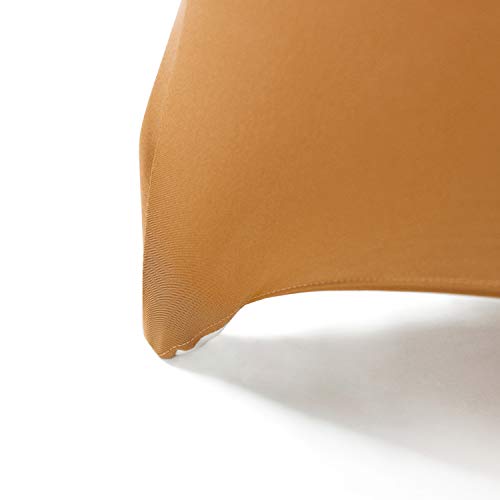 Image of Peomeise 6FT Spandex Table Cover Rectangular Stretch Spandex Tablecloth (Gold,6FT)