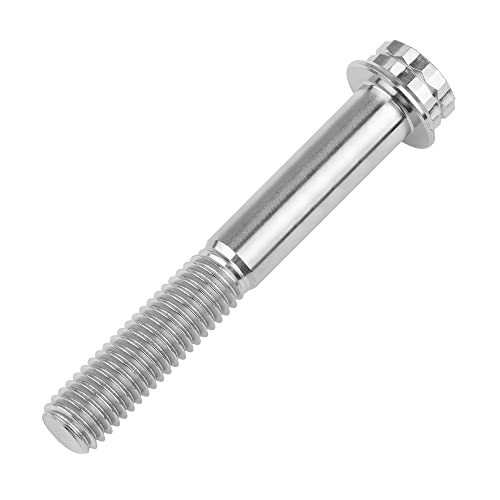Image of Titanium Flange 12 Point Head M8 x15 20 25 30 35 40 45 50 55 60 65mm Screw Bolt Pack of 4 (M8x50mm, Normal Titanium)