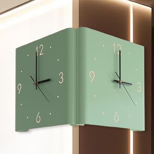 Horloge murale d'angle double face unique et lumineuse pour chambre - 4