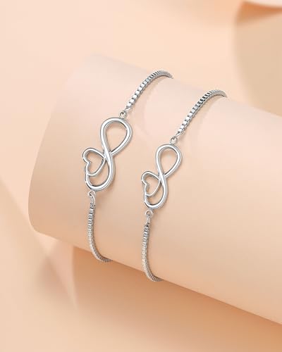 Matching Infinity Heart Bracelets Mom and Daughter Jewelry Christmas Valentines Birthday Gifts4
