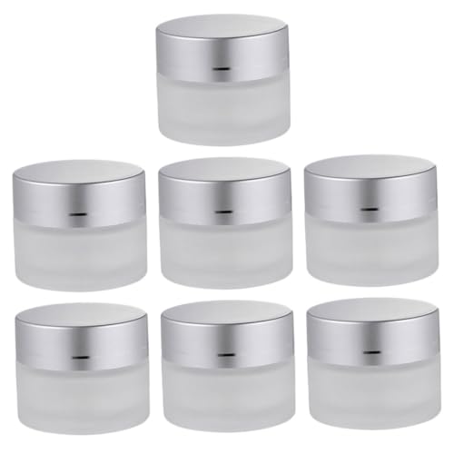 ERINGOGO 7Piezas Vidrio Para Crema De Unidades Rellenables y Reutilizables Para Almacenamiento De Cosméticos y Crema
